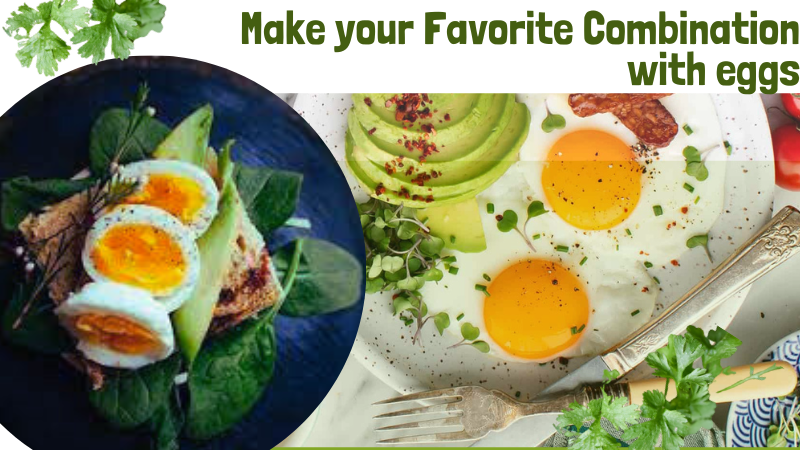 Combinations of eggs with salads