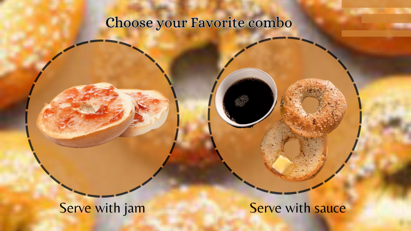 air fryer Bagel with jam or sauce