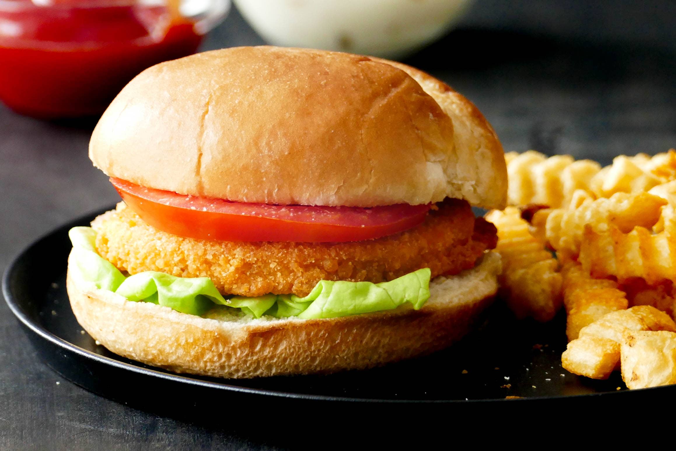 Frozen breaded chicken patties in air fryer