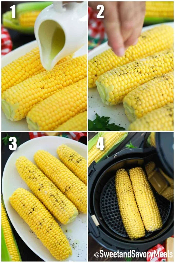 Frozen corn on the cob in the air fryer