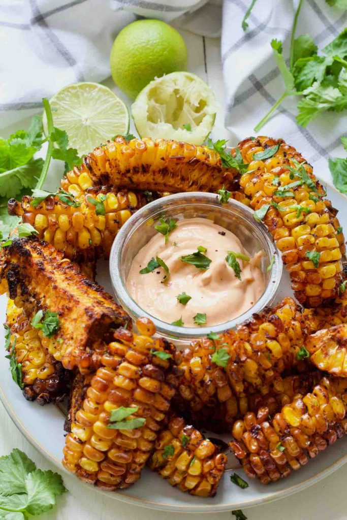 Frozen corn on the cob in the air fryer