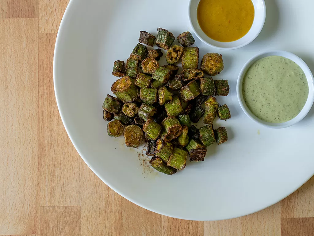 Frozen okra in the air fryer