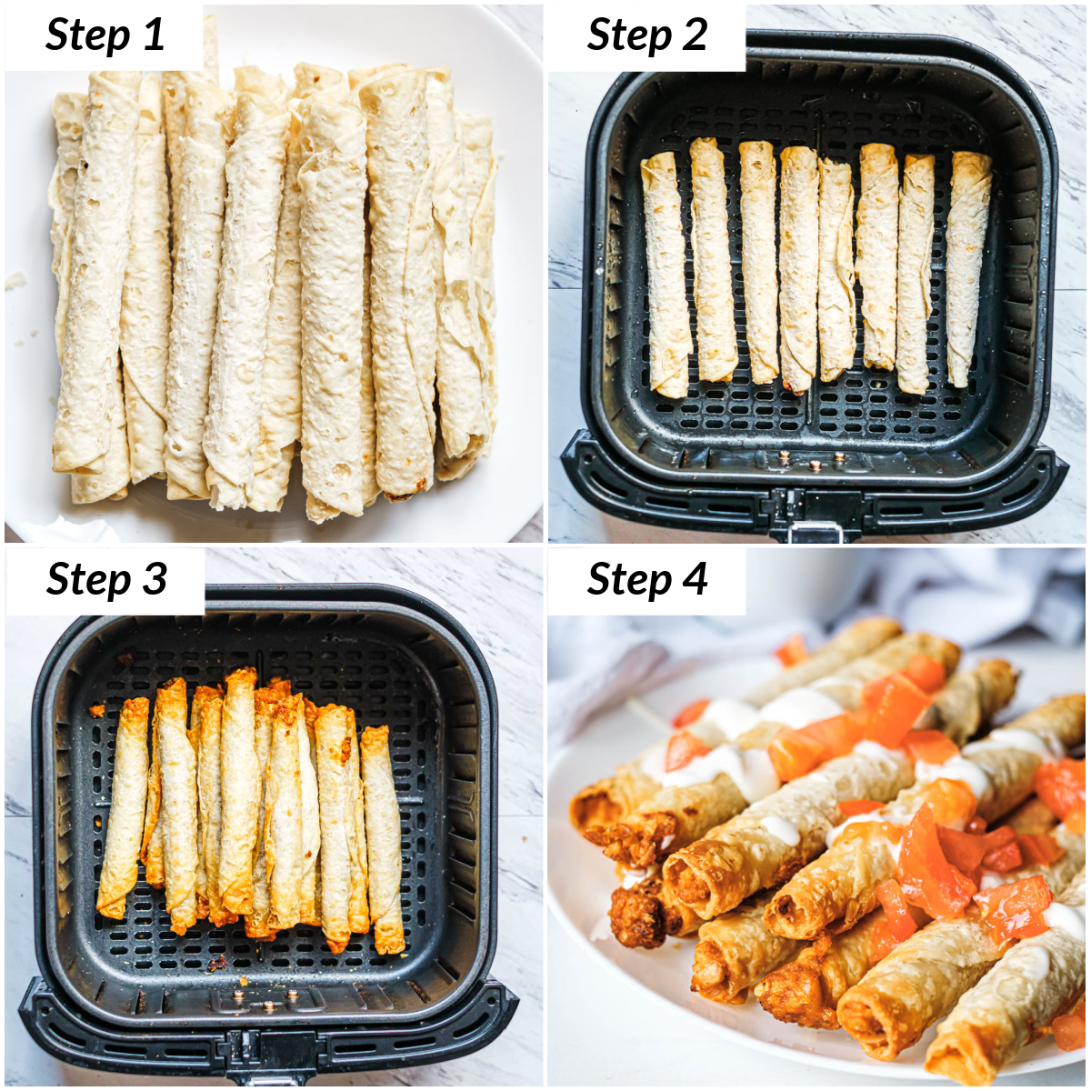 air fryer frozen taquitos