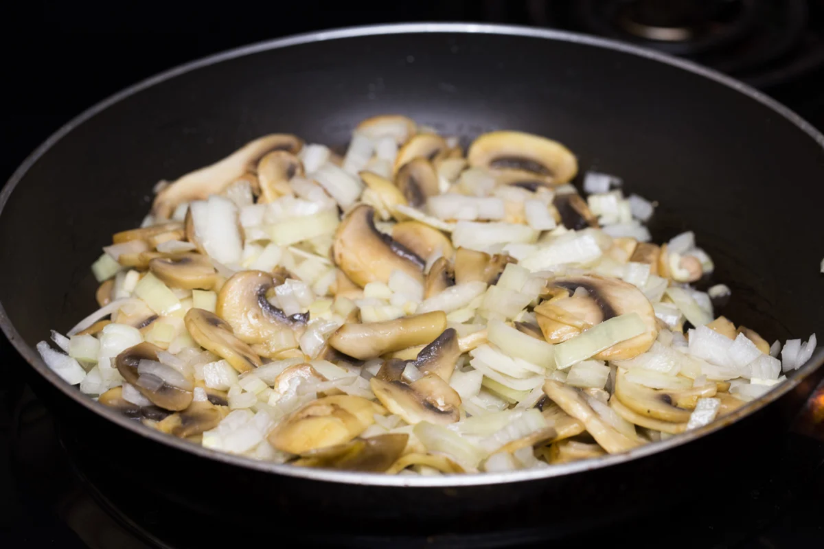 Air Fryer Mushrooms and Onions