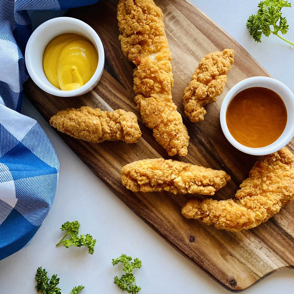 Frozen uncooked chicken tenders in the air fryer