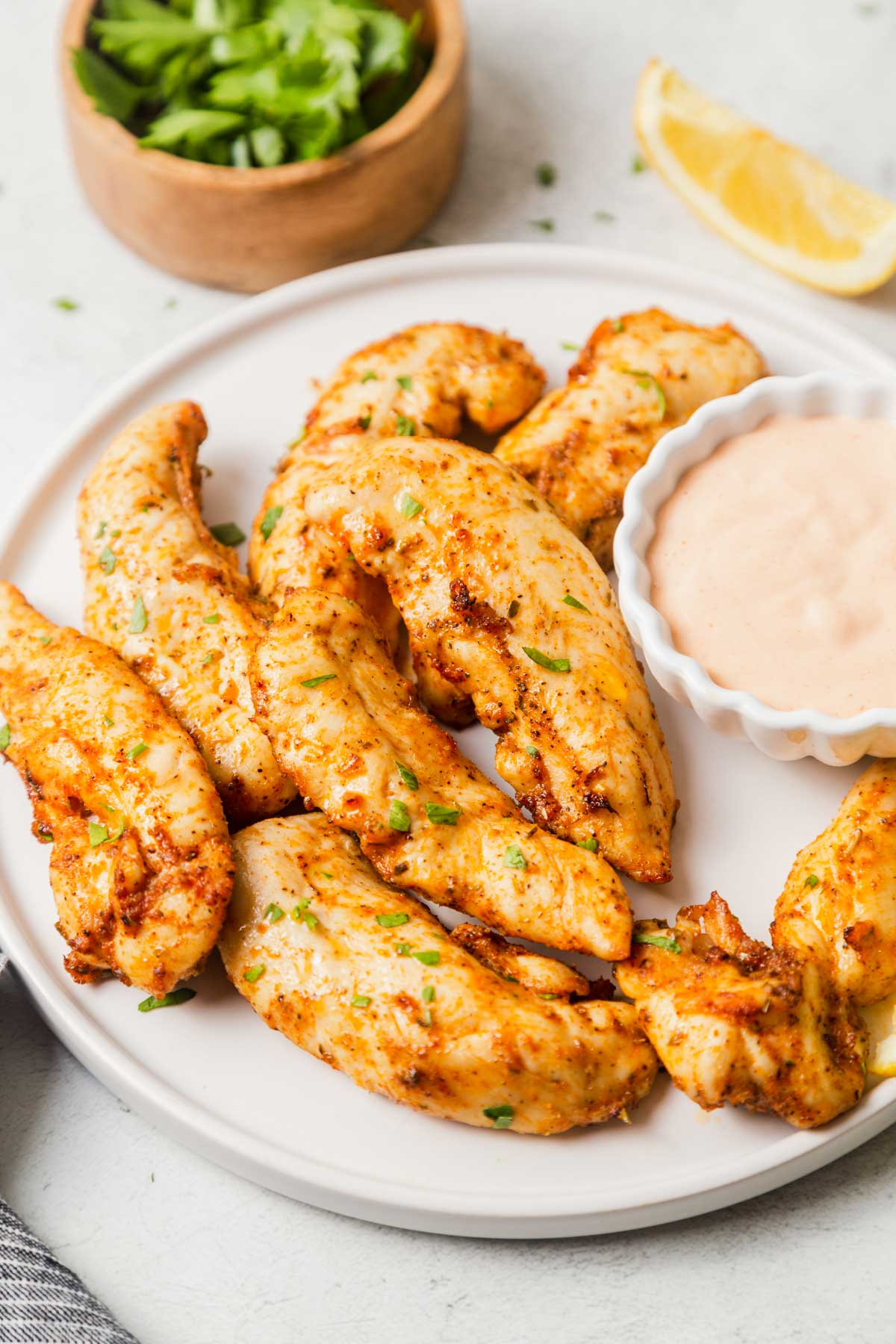 Frozen uncooked chicken tenders in the air fryer