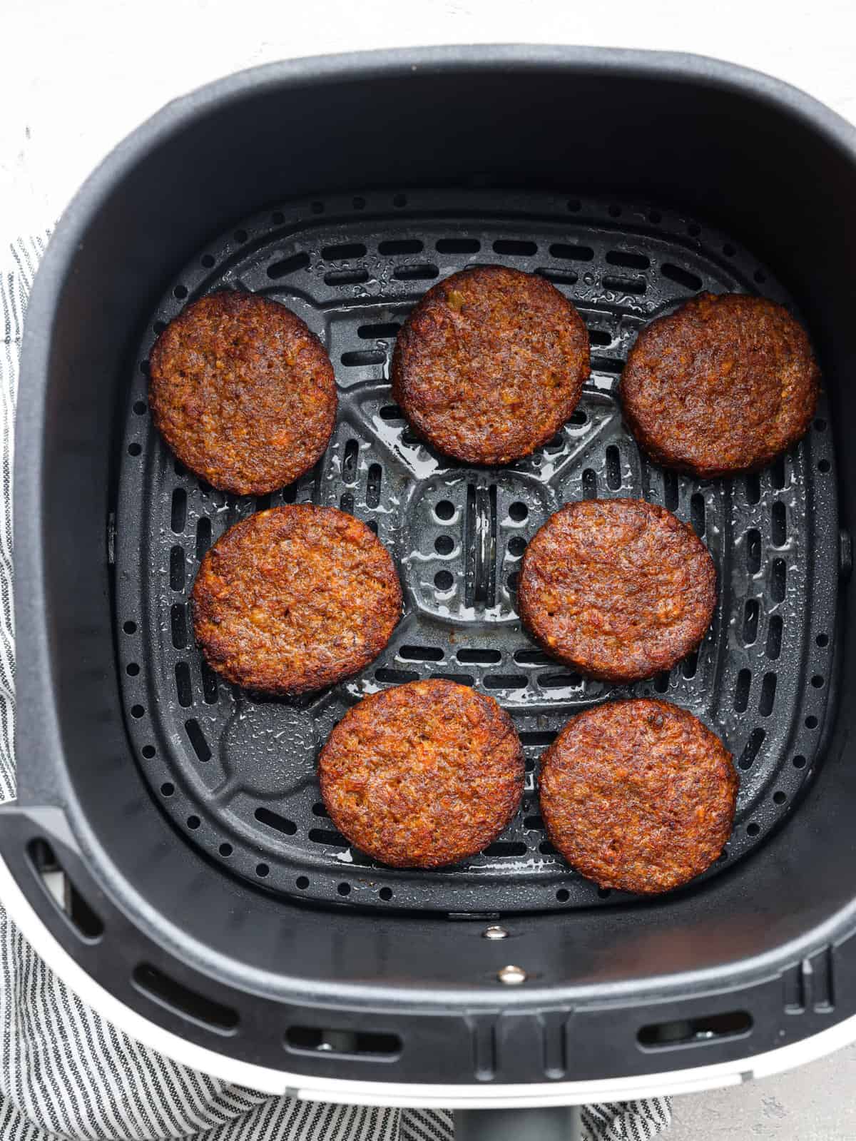 Frozen sausage patty in air fryer