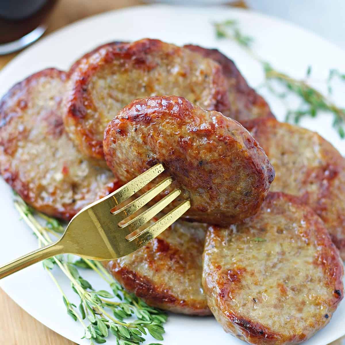 Frozen sausage patty in air fryer